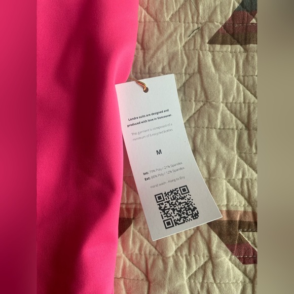 LONDRE MINIMALIST NEON PINK SWIM SIZE M BRAND NEW NEVER WORN - Picture 5 of 7